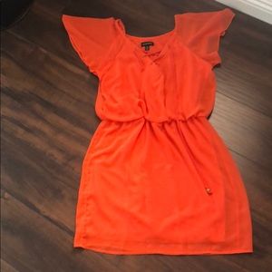 Jodi Kristopher Sheer Orange Dress